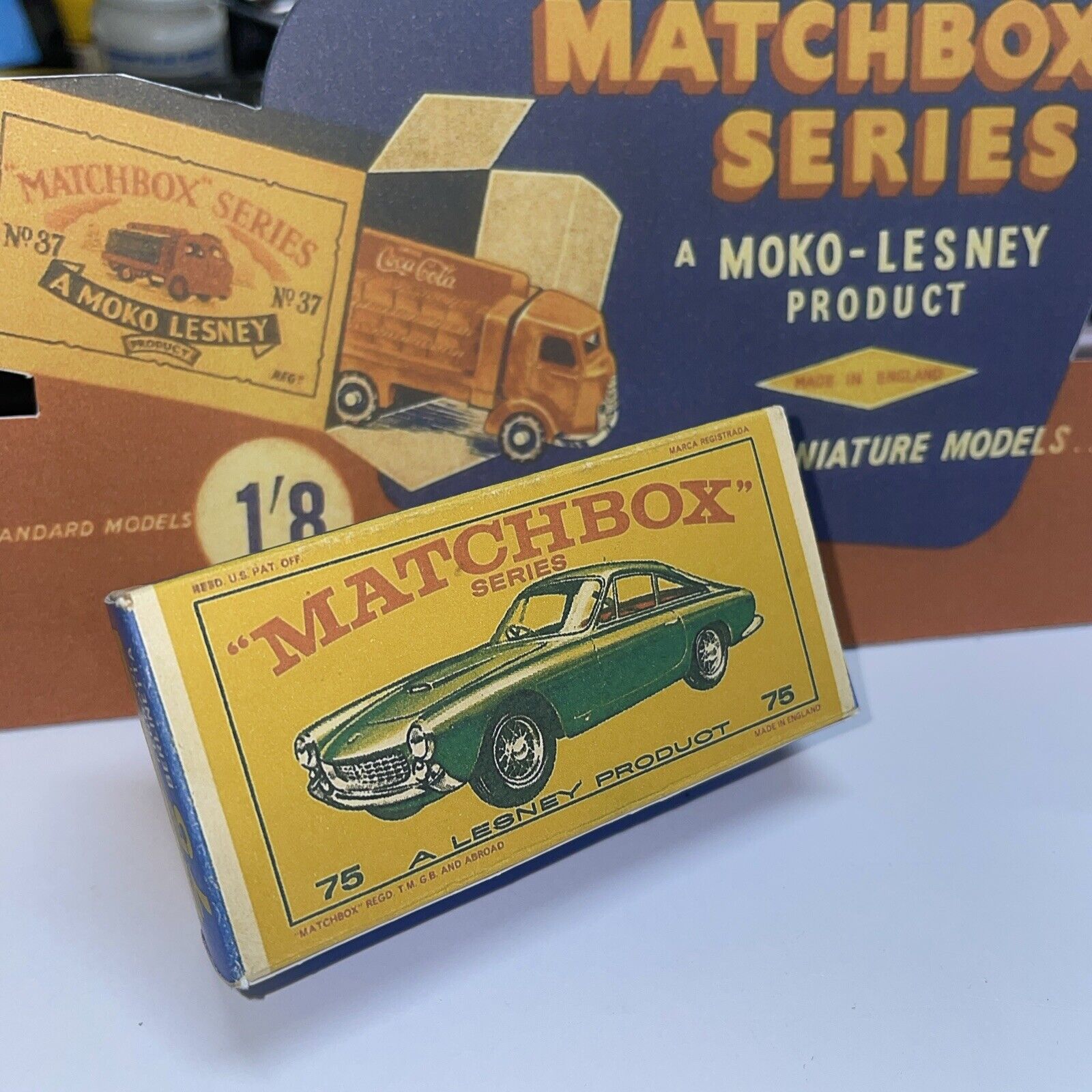 Matchbox Lesney No75 FERRARI BERLINETTA EMPTY Repro Box NO CAR