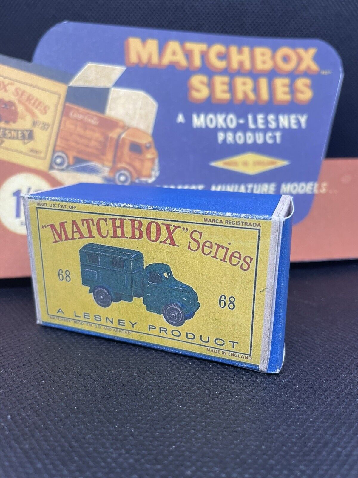 Matchbox Lesney 68 a Austin Military Radio Van Empty Repro D Style Box