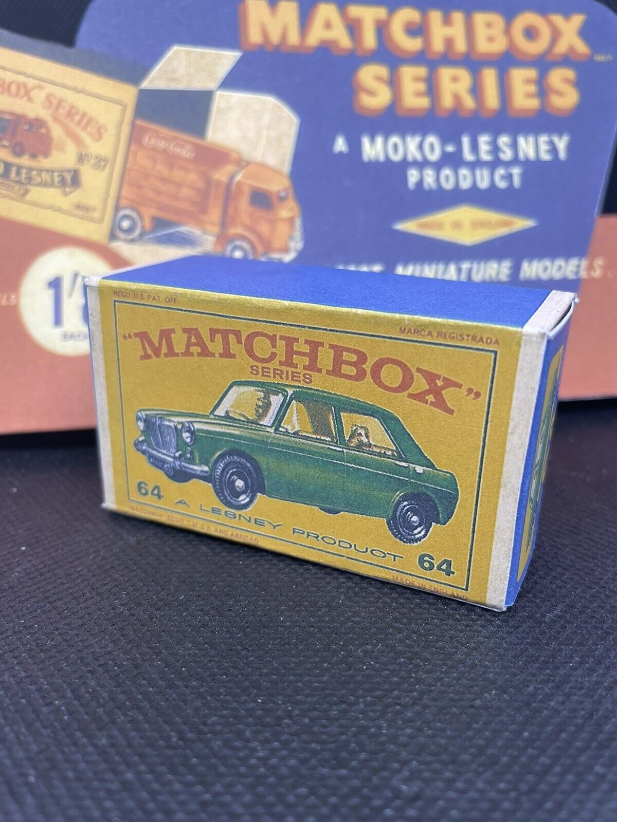 Matchbox Lesney No,64 MG 1100 EMPTY Reproduction Box ONLY NO CAR