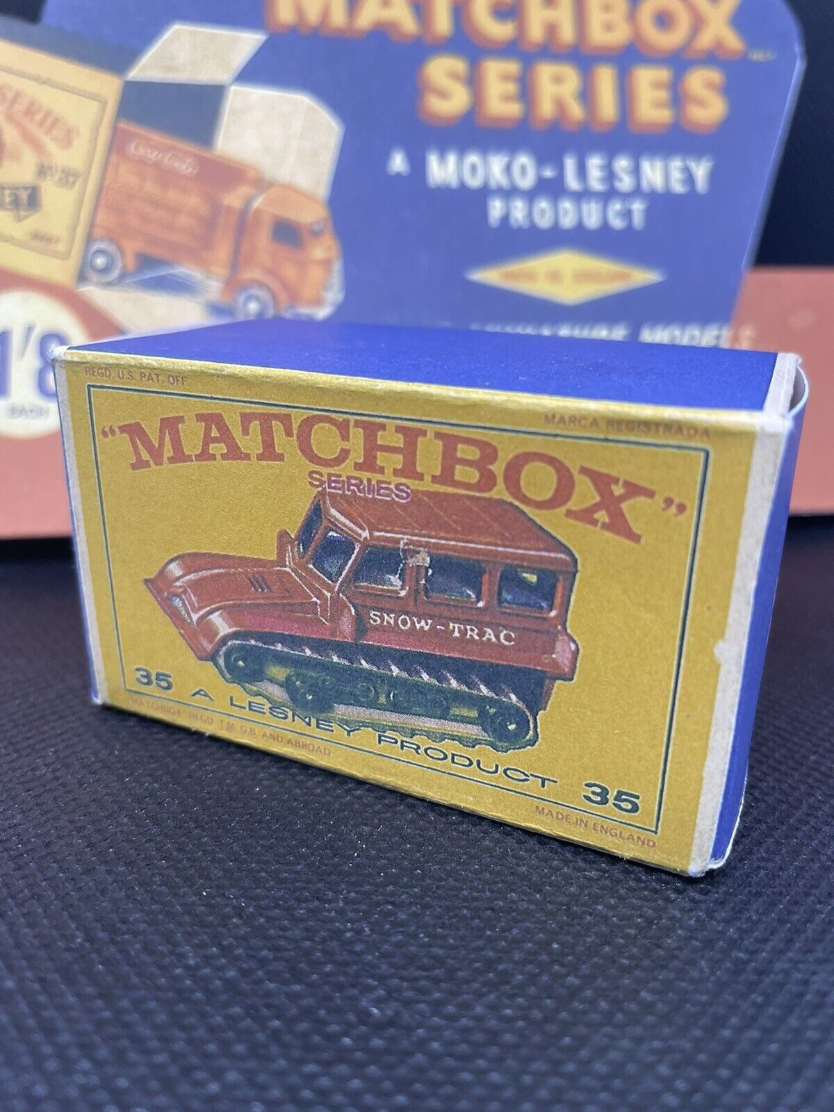 Matchbox Lesney No 35 Snow-Trac empty Repro Box