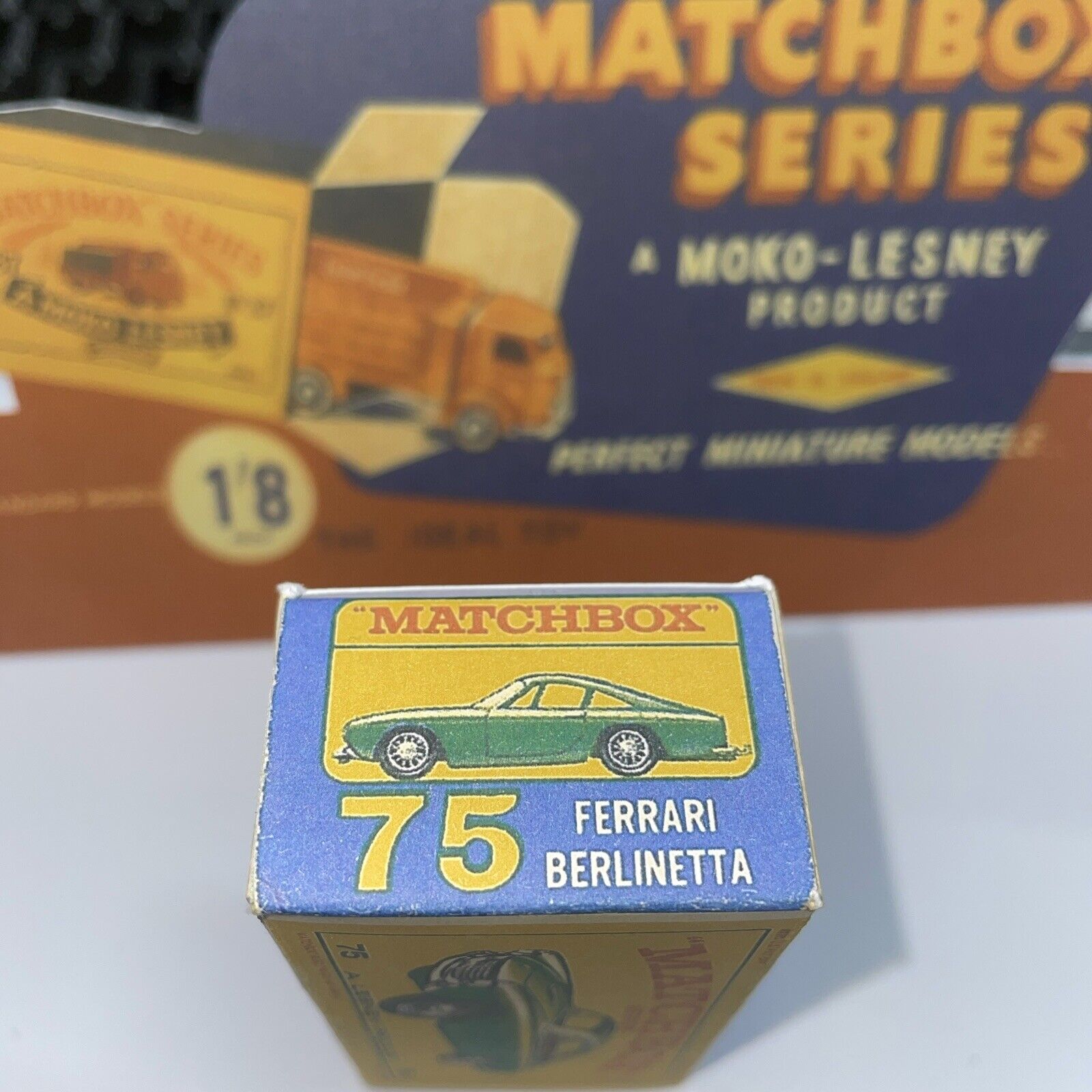Matchbox Lesney No75 FERRARI BERLINETTA EMPTY Repro Box NO CAR