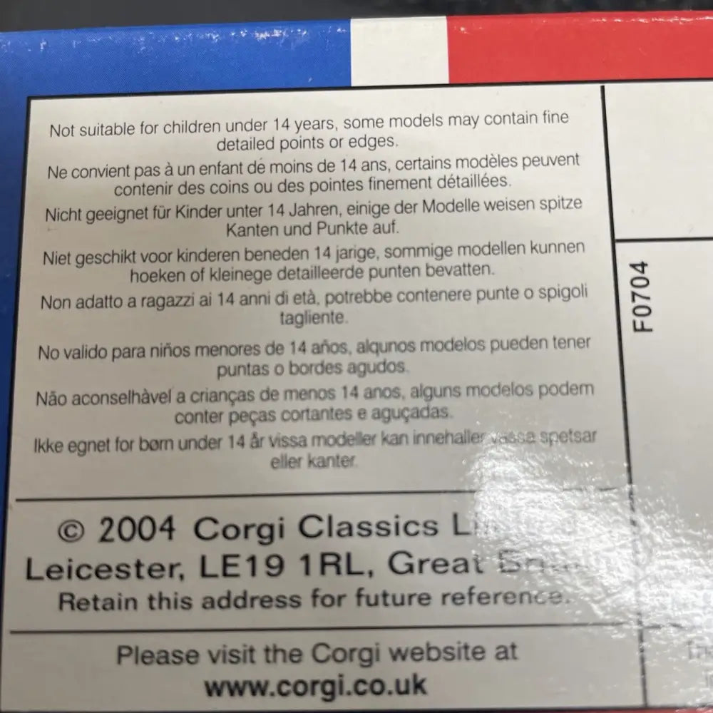 Corgi 1/36 Scale CC82213 - Mini Classic Edition Union Jack - Red/White/Blue