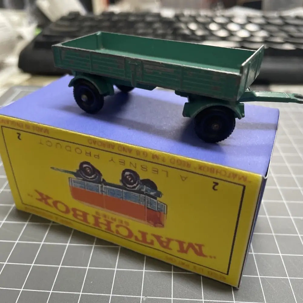 Vintage Lesney Matchbox Series No.2 Mercedes Trailer With Repro Box